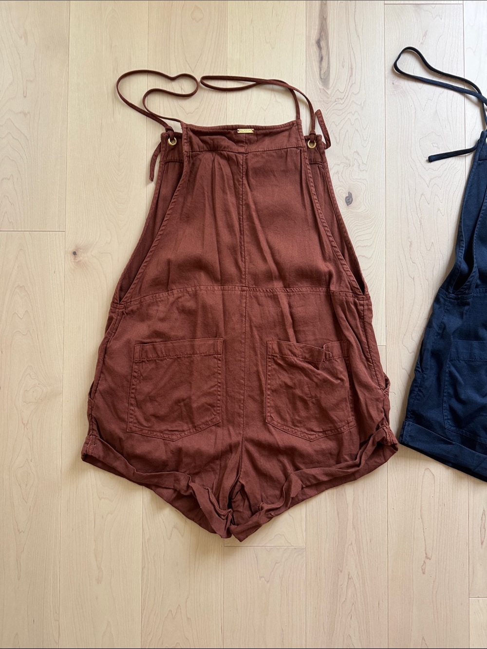 Billabong Rust-Brown & Navy Adjustable Strap Romper - Picture 7 of 11